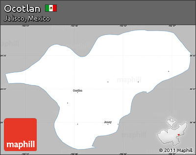 Gray Simple Map of Ocotlan, single color outside