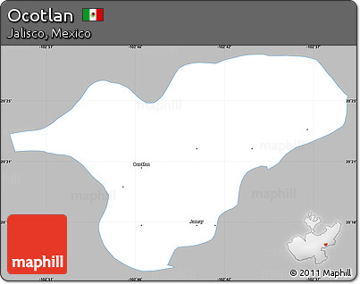 Gray Simple Map of Ocotlan, single color outside