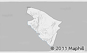 Gray 3D Map of Ojuelos de Jalisco, single color outside
