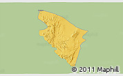Savanna Style 3D Map of Ojuelos de Jalisco, single color outside