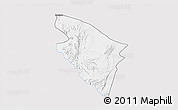 Silver Style 3D Map of Ojuelos de Jalisco, single color outside