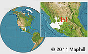 Satellite Location Map of Ojuelos de Jalisco, highlighted parent region