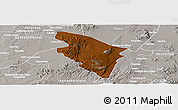 Physical Panoramic Map of Ojuelos de Jalisco, lighten, semi-desaturated