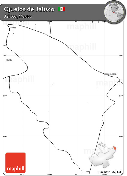 Blank Simple Map of Ojuelos De Jalisco