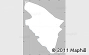 Gray Simple Map of Ojuelos de Jalisco, single color outside