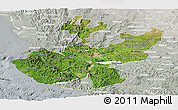 Satellite Panoramic Map of Jalisco, lighten, semi-desaturated