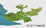 Satellite Panoramic Map of Jalisco, single color outside