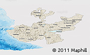 Shaded Relief Panoramic Map of Jalisco, single color outside