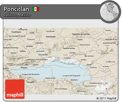 Classic Style 3D Map of Poncitlan