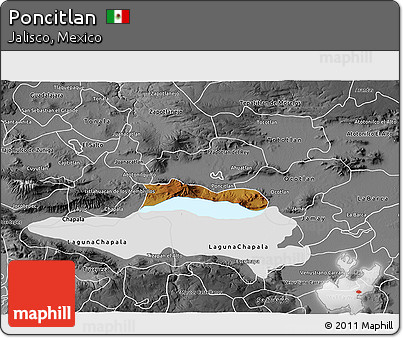Physical 3D Map of Poncitlan, desaturated