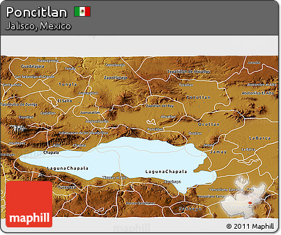 Physical 3D Map of Poncitlan
