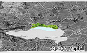 Satellite 3D Map of Poncitlan, desaturated