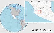 Gray Location Map of Poncitlan, highlighted country