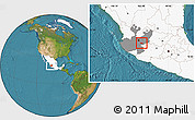 Satellite Location Map of Poncitlan, highlighted country, highlighted parent region