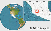 Satellite Location Map of Poncitlan, highlighted country