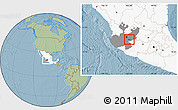 Savanna Style Location Map of Poncitlan, highlighted country, highlighted parent region, hill shading