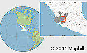 Savanna Style Location Map of Poncitlan, highlighted country, highlighted parent region