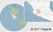 Savanna Style Location Map of Poncitlan, highlighted country, hill shading