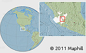 Savanna Style Location Map of Poncitlan, highlighted parent region, hill shading