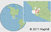 Savanna Style Location Map of Poncitlan, highlighted parent region