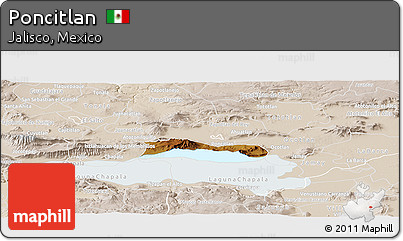 Physical Panoramic Map of Poncitlan, lighten
