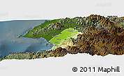 Physical Panoramic Map of Puerto Vallarta, darken