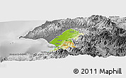 Physical Panoramic Map of Puerto Vallarta, desaturated