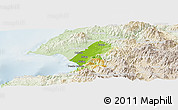 Physical Panoramic Map of Puerto Vallarta, lighten