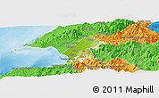 Physical Panoramic Map of Puerto Vallarta, political outside