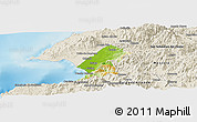 Physical Panoramic Map of Puerto Vallarta, shaded relief outside