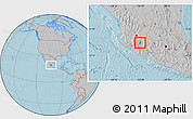 Gray Location Map of Quitupan, hill shading
