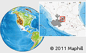 Physical Location Map of San Juan de los Lagos, highlighted country, highlighted parent region