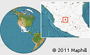 Satellite Location Map of San Juan de los Lagos, highlighted country