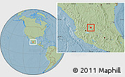 Savanna Style Location Map of San Juan de los Lagos, hill shading