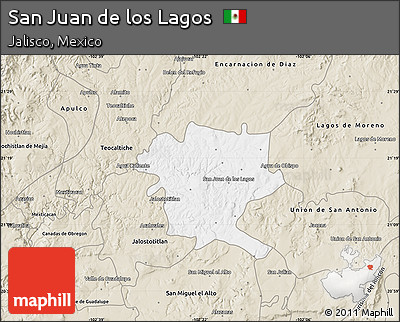 Classic Style Map of San Juan De Los Lagos