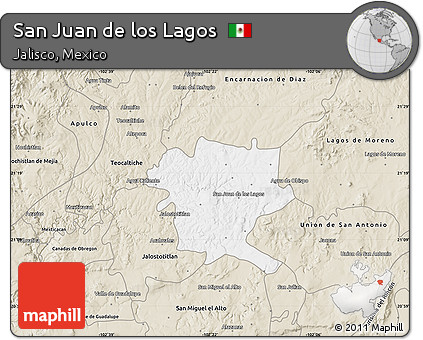Classic Style Map of San Juan De Los Lagos
