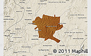 Physical Map of San Juan de los Lagos, shaded relief outside