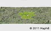 Satellite Panoramic Map of San Juan de los Lagos, semi-desaturated