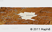 Shaded Relief Panoramic Map of San Juan de los Lagos, physical outside