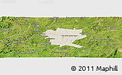 Shaded Relief Panoramic Map of San Juan de los Lagos, satellite outside