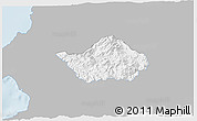 Gray 3D Map of San Sebastian del Oeste, single color outside