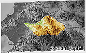 Physical 3D Map of San Sebastian del Oeste, darken, desaturated
