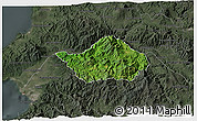 Satellite 3D Map of San Sebastian del Oeste, darken, semi-desaturated