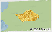 Savanna Style 3D Map of San Sebastian del Oeste, single color outside