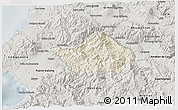 Shaded Relief 3D Map of San Sebastian del Oeste, semi-desaturated