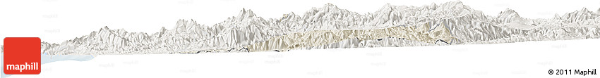 Shaded Relief Horizon Map of San Sebastian Del Oeste, lighten