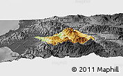 Physical Panoramic Map of San Sebastian del Oeste, darken, desaturated