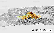 Physical Panoramic Map of San Sebastian del Oeste, lighten, desaturated