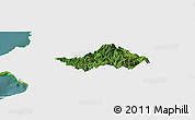 Satellite Panoramic Map of San Sebastian del Oeste, single color outside