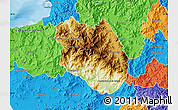 Physical Map of Talpa de Allende, political outside